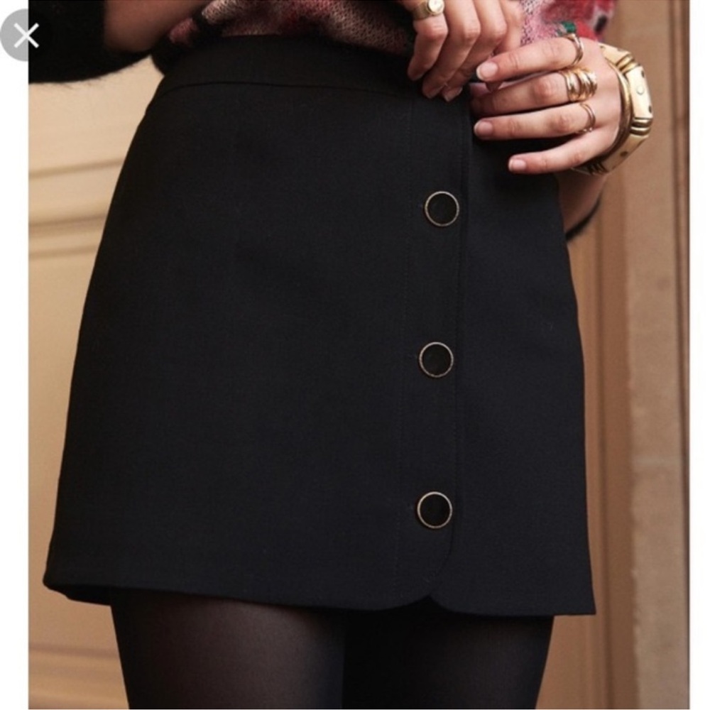 NWT! - Sézane Coline Black Mini Skirt